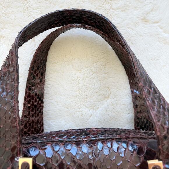 NEW!!! KARA ROSS python skin satchel bag large Retail 2950$ - Picture 5 of 13